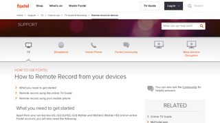 
                            9. How to remote record on devices - Support - Foxtel