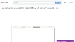 
                            13. How to Remotely Access the C&CDHB Network from a Personal ...