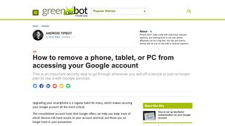 
                            8. How to remove a phone, tablet, or PC from accessing your Google ...