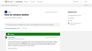 
                            2. how to remove anchor - Microsoft Community