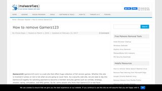 
                            1. How to remove Gamerz123 - MalwareFixes