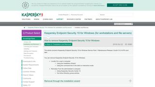 
                            12. How to remove Kaspersky Endpoint Security 10 for Windows