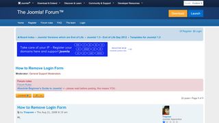 
                            2. How to Remove Login Form - Joomla! Forum - community, help and support