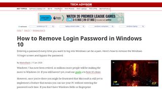 
                            6. How to Remove Login Password in Windows 10 - Tech Advisor