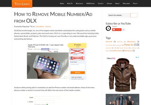 
                            1. How to Remove Mobile Number/Ad from OLX - Tech Linko