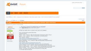 
                            11. How to remove my website from your blacklist? - Avast WEBforum