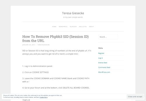 
                            3. How To Remove Phpbb3 SID (Session ID) from the URL – Teresa ...