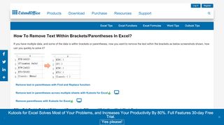 
                            2. How to remove text within brackets/parentheses in Excel? - ExtendOffice