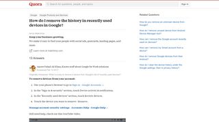 
                            1. How to remove the history in recently used devices in Google - Quora