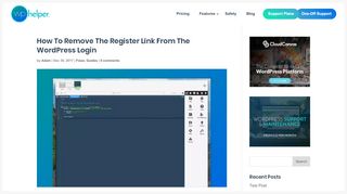 
                            5. How to remove the Register link from the WordPress Login - WP Helper