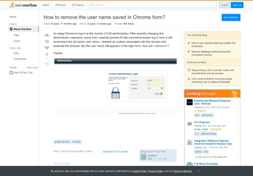 
                            7. How to remove the user name saved in Chrome form? - Stack Overflow