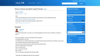 
                            1. How to remove wp-admin Login Prompt - Vultr Discussions