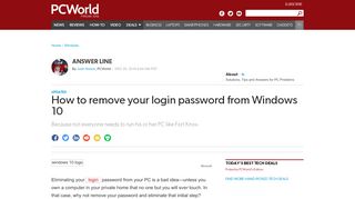 
                            8. How to remove your login password from Windows 10 | PCWorld