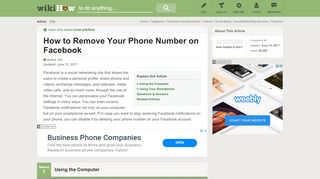 
                            11. How to Remove Your Phone Number on Facebook: 14 Steps