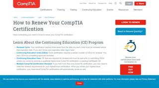 
                            2. How To Renew | Continuing Education | CompTIA IT Certifications
