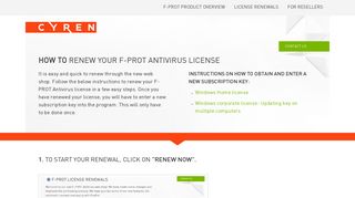 
                            4. How to renew your F-PROT Antivirus license - Cyren