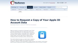 
                            10. How to Request a Copy of Your Apple ID Account Data - MacRumors