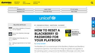 
                            7. How to Reset a BlackBerry ID Password for Your PlayBook - dummies