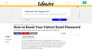 
                            12. How to Reset a Forgotten Yahoo! Email Password - Lifewire