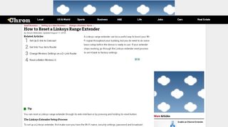 
                            6. How to Reset a Linksys Range Extender | Chron.com