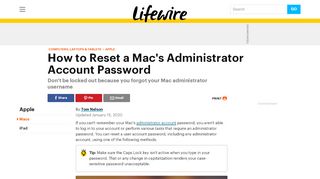 
                            13. How to Reset a Mac's Administrator Account Password - Lifewire