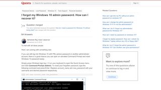 
                            5. How to reset a password for Windows 10 without losing data - Quora