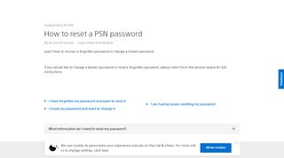 
                            11. How to reset a PSN password - PlayStation