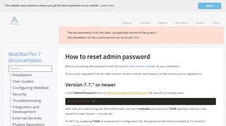 
                            3. How to reset admin password - WebMail Pro 7 documentation