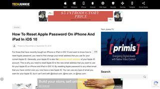 
                            4. How To Reset Apple Password On iPhone And iPad In iOS 10