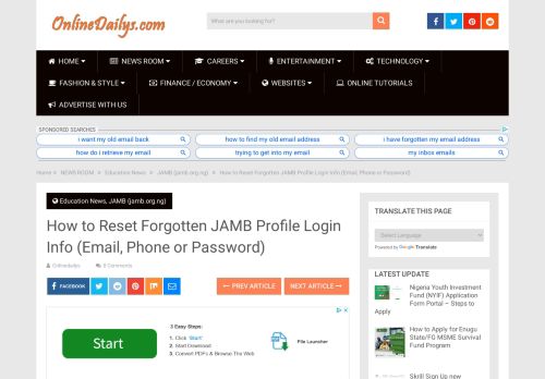 
                            7. How to Reset Forgotten JAMB Profile Login Info (Email, Phone or ...