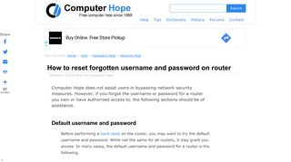 
                            5. How to reset forgotten username and password on router