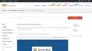 
                            11. How to reset Joomla admin password - Hosting - Namecheap.com