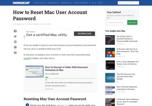 
                            6. How To Reset Mac OS X User Password In Recovery Mode - Hongkiat