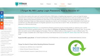 
                            8. How to Reset MSI Laptop Login Password if I Forgot - UUkeys
