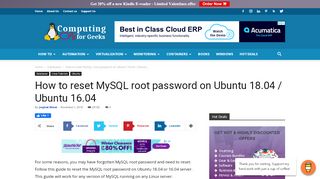 
                            6. How to reset MySQL root password on Ubuntu 18.04 / Ubuntu 16.04 ...