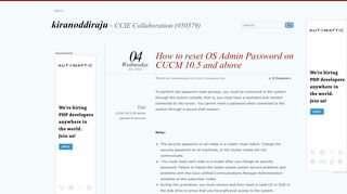 
                            12. How to reset OS Admin Password on CUCM 10.5 and above ...