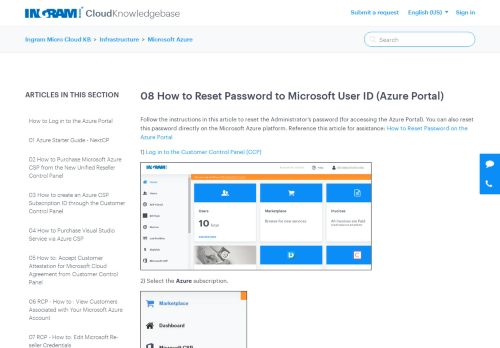 
                            7. How to Reset Password (Azure Portal) – Ingram Micro Cloud KB