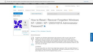 
                            7. How to Reset / Recover Forgotten Windows NT / 2000 / XP / 2003 ...