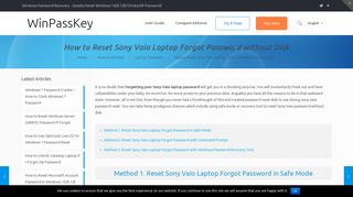 
                            8. How to Reset Sony Vaio Laptop Forgot Password without Disk ...