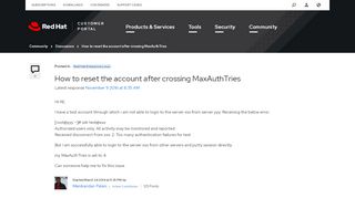 
                            4. How to reset the account after crossing MaxAuthTries - Red Hat ...