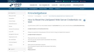 
                            9. How to Reset the LiteSpeed Web Server Credentials via SSH - VPS9