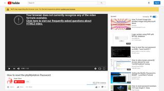 
                            3. How to reset the phpMyAdmin Password - YouTube
