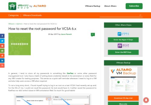 
                            5. How to reset the root password for VCSA 6.x - Altaro