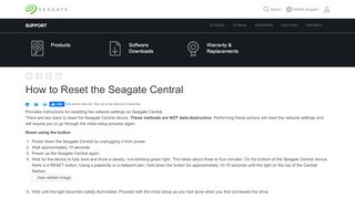 
                            4. How to Reset the Seagate Central | Seagate Support ASEAN