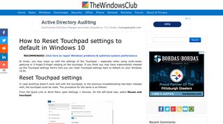 
                            11. How to Reset Touchpad settings to default in Windows 10