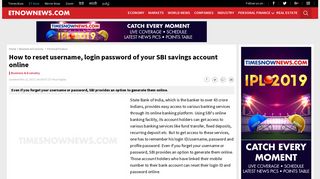 
                            11. How to reset username, login password of your SBI savings account ...