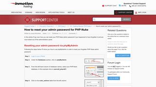 
                            9. How to reset your admin password for PHP-Nuke | InMotion Hosting