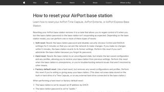 
                            2. How to reset your AirPort base station - Apple Support