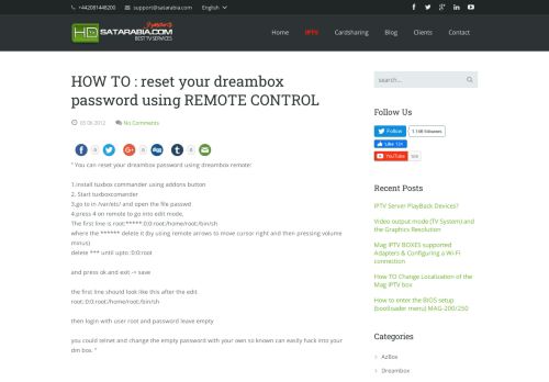 
                            10. HOW TO : reset your dreambox password using REMOTE CONTROL