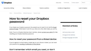 
                            8. How to reset your Dropbox password – Dropbox Help